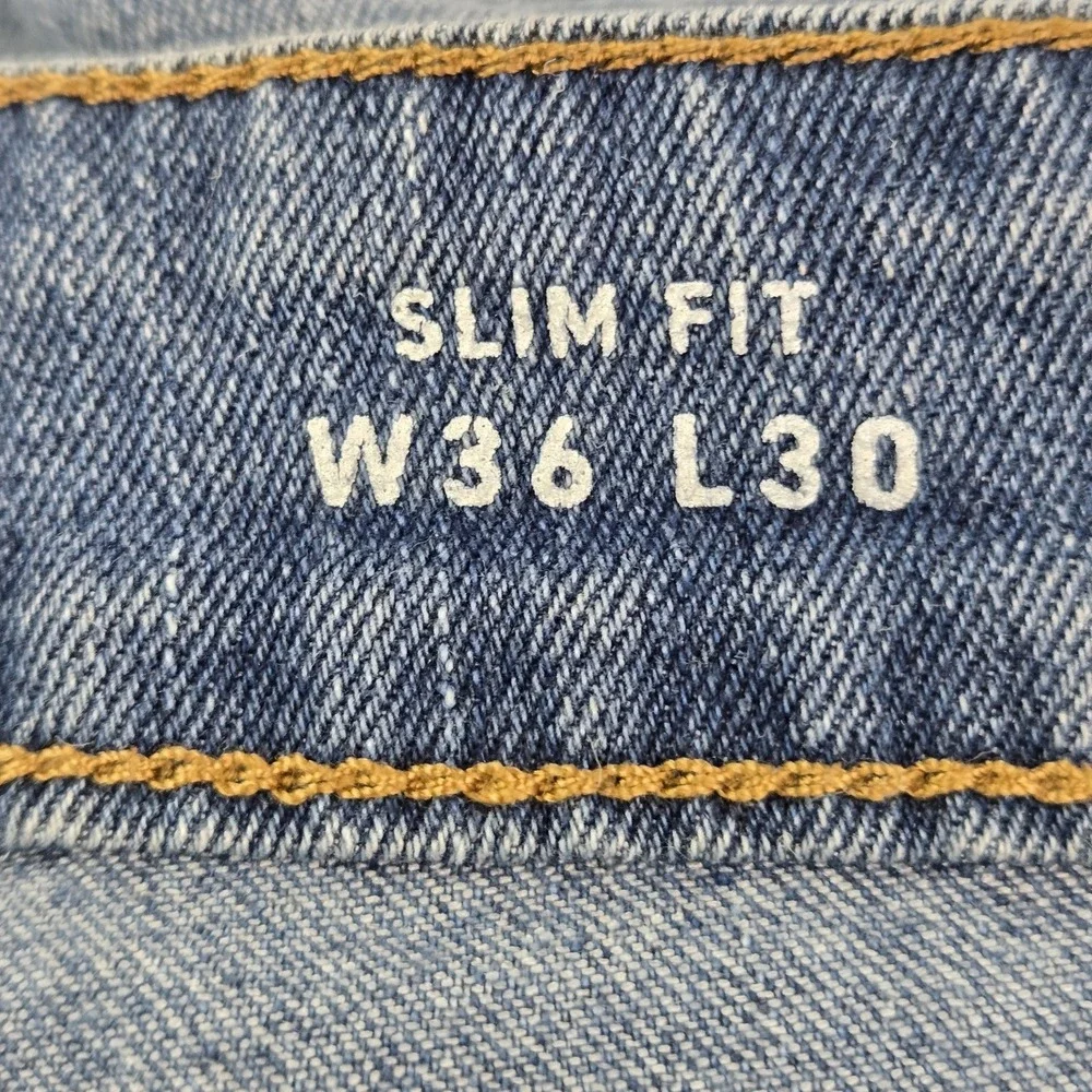 MBX Men Jeans 36X30 Blue Denim Straight Slim Fit 28